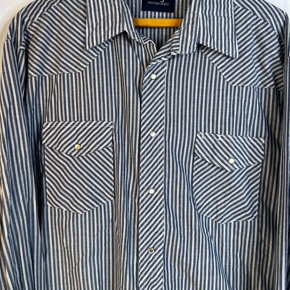 Wrangler Western Shirts Pearl Button Long Sleeve Button Up Shirt Size XL/1X* - Picture 4 of 9
